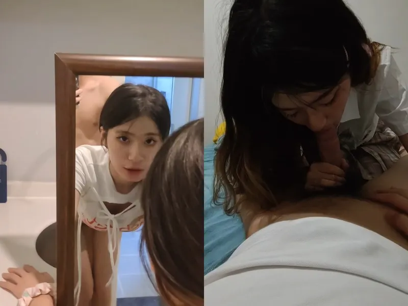 Chị thiên thần doggy style trước gương sướng điên cuồng